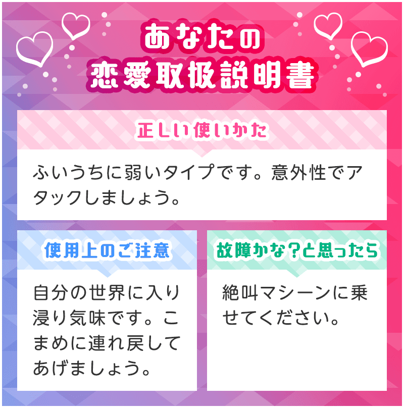 あなたの恋愛トリセツを作ってみる